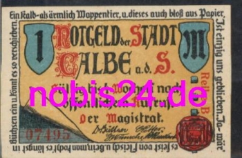 39240 Calbe emergency money 1 mark around 1917