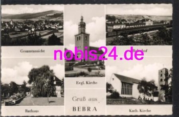 36179 Bebra Bahnhof Kirche Rathaus o ca.1960