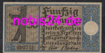 Berlin Notgeld Bezirk3 50 Pfennige 1921