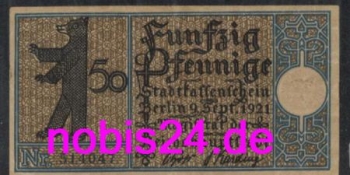 Pankow Berlin District 13 emergency money 50 pfennigs 1921