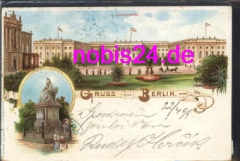 Berlin Litho University Memorial o April 22, 1899