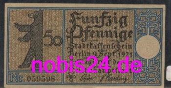 Friedrichshain Berlin emergency money district 5 50 pfennigs around 1921