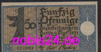 Wilmersdorf Berlin emergency money district 9 50 pfennigs around 1921