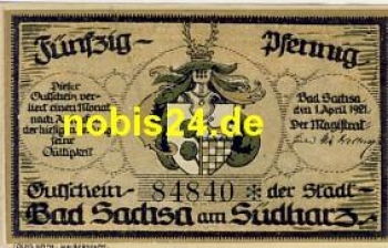 37441 Bad Sachsa Emergency money 50 pfennigs 1921