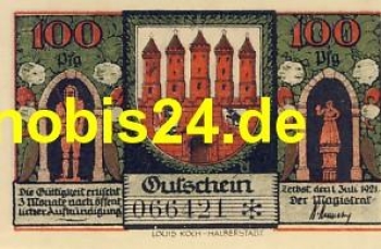 39261 Zerbst emergency money 100 pfennigs 1921