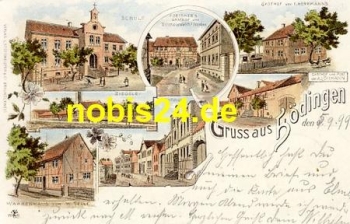 39356 Hodingen Litho Brickworks School Gasthof Oebisfelde-Weferlingen o 1899
