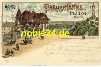 Plauen Dresden Litho Parkschaenke o 13.4.1898