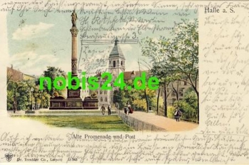 Halle Saale Litho Alte Promenade Post o 13.2.1901