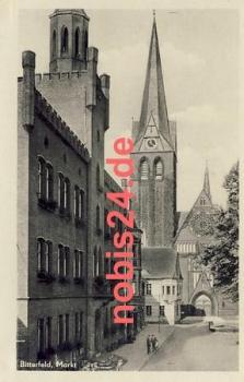 06749 Bitterfeld Markt Kirche o ca.1954