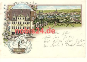 06618 Naumburg Saale Cafe Furcht Litho o 1897