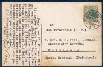 04460 Kitzen Pegau Turn-Vereinstreffen o 27.2.1914