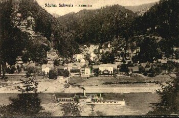 01814 Schmilka with Elbe steamer around 1910
