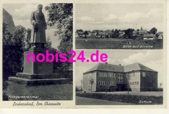 08297 Lenkersdorf Zwoenitz Schule Kirche Denkmal o 1934