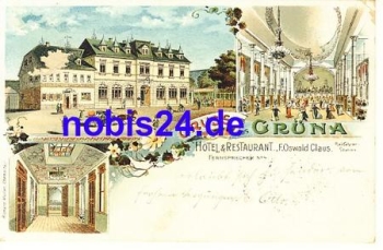 09224 Gruena Chemnitz Litho Gasthaus o 9.11.1901