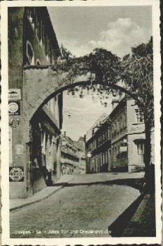 Stolpen Altes Tor und Dresdnerstrasse *ca. 1940