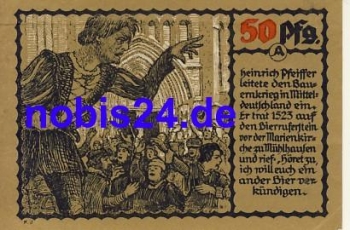 99974 Muehlhausen emergency money 50 pfennigs 1921