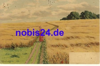 Woman in the Cornfield Artist card Mailick * around 1900  Mailick * around 1900 Pinholes