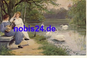 Schwanenteich  Künstlerkarte Mailick Serie 4257/2 *ca.1910