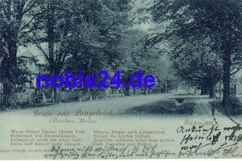 01465 Langebrück Lindenallee Mondscheinkarte o 1904