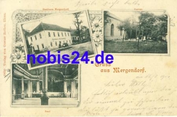 01580 Mergendorf Riesa Gasthof mit Saalansicht o 1901
