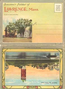 Massachusetts Lawrence Mass. Souvenir folder with 24 views, around 1920
