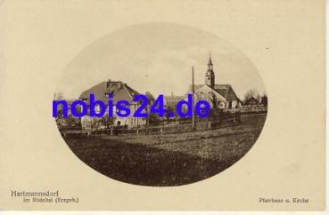 08107 Hartmannsdorf Pfarrhaus Kirche *ca.1920