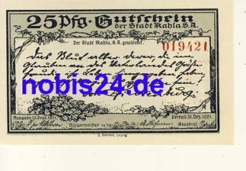 07768 Kahla Notgeld 25 Pfennige 1921