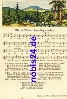 Anton Guenther "Wu de Walder.." song card *ca.1940