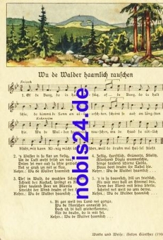 Anton Guenther "Wu de Walder.." song card no. 8981 *ca.1940