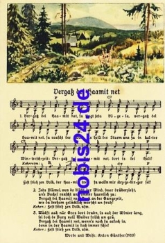 Anton Günther "Vergaß dei Haamit..." Liedkarte Nr. A1855 *ca.1940