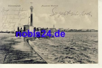Warnemuende Westmole o 1908