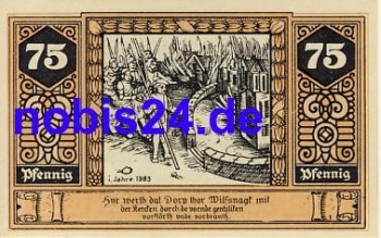 19336 Wilsnack Notgeld 75 Pfennige 1922