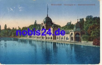 Budapest City Park Pond o 1915