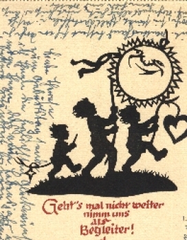 children saying silhouette card gebr. at 195