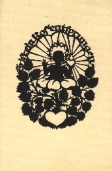 Child leaves heart paper cut card, o December 16, 1937