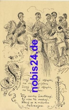 Czech cavalry artist card Ales Mikolas *ca.1930