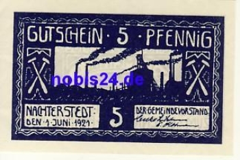 06469 Nachterstedt emergency money 5 pfennigs around 1920