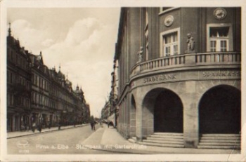 01796 Pirna Stadtbank mit Gartenstraße o 7.4.1928
