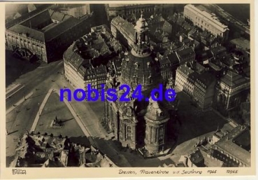 Dresden Frauenkirche mit Neumarkt * 1950 ​​​​​​​Verlag Hahn-Foto12965