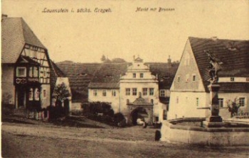 01778 Lauenstein Markt mit Brunnen o 6.2.1919