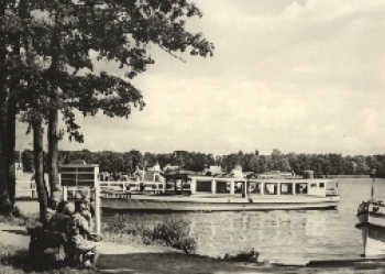 16526 Bad Saarow motor ship "P010 Falke" steamer pier at Scharmutzelsee o May 28, 1967