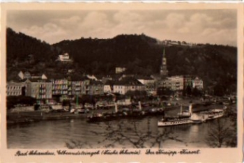 01814 Bad Schandau with Elbe steamships * around 1940
