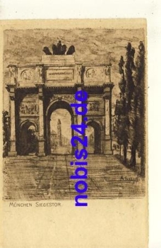 Munich Siegestor artist card o 1917