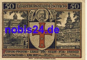Eisenach emergency money 50 pfennigs around 1921