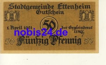 77955 Ettenheim Notgeld 50 Pfennige um 1920