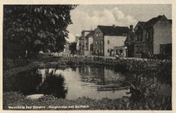 01689 Weinböhla Hauptstrasse und Dorfteich o 4.10.1953