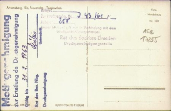 17255 Ahrensberg Teepavillon Druckgenehmigung *1961