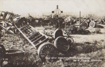 Grave of a German motor vehicle column 1st WW real photo gebr. circa 1915