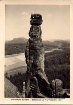 Pfaffenstein Barbarine Klettern im Elbsandstein *ca. 1960