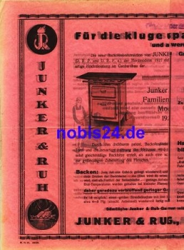 Gas stove poster A3 Junker & Ruh Karlsruhe 1927